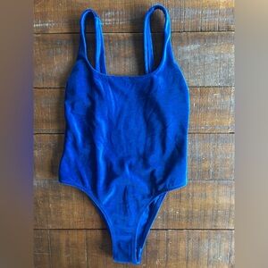 Blue Ruby Velveteen 1pc Scoop Cheeky Swimsuit US 4 AU 8
